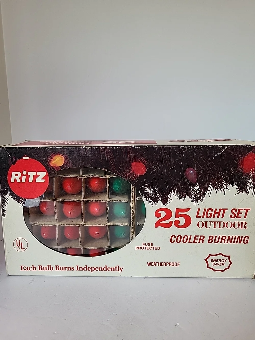 Vintage Ritz 25-Light Outdoor Christmas Bulb Set  Red & Green Bulbs Only No Cord